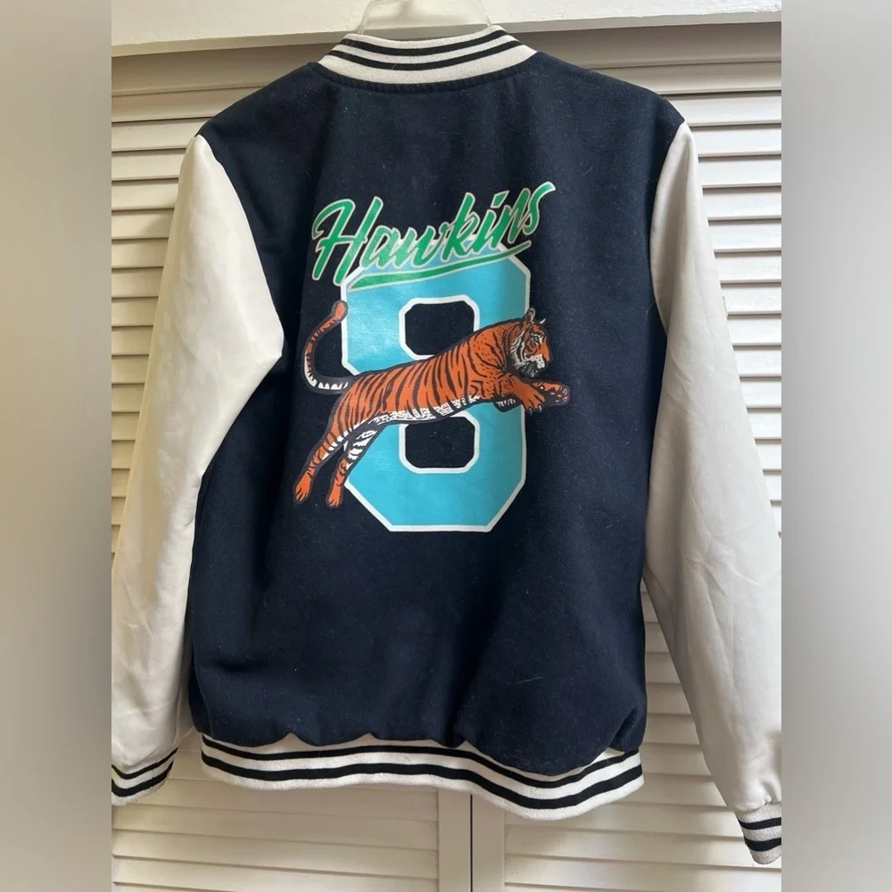 STRANGER THINGS LETTERMAN’S BOMBER JACKET by Justice youth XL
